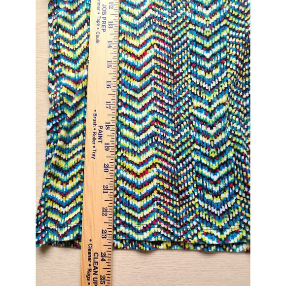 TOP/BLOUSE-JONES NEW YORK-Multi Color Chevron Pattern-Long Sleeve-Cotton-P-L - Picture 8 of 11